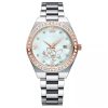 Custom quartz movement luxury diamond bezel watches with enamel dial for women